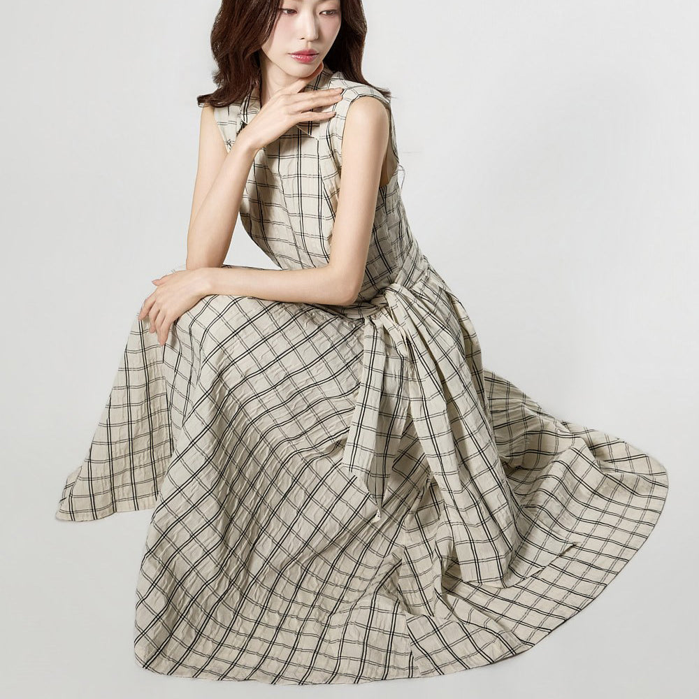 D5505 Strap Set Check Dress