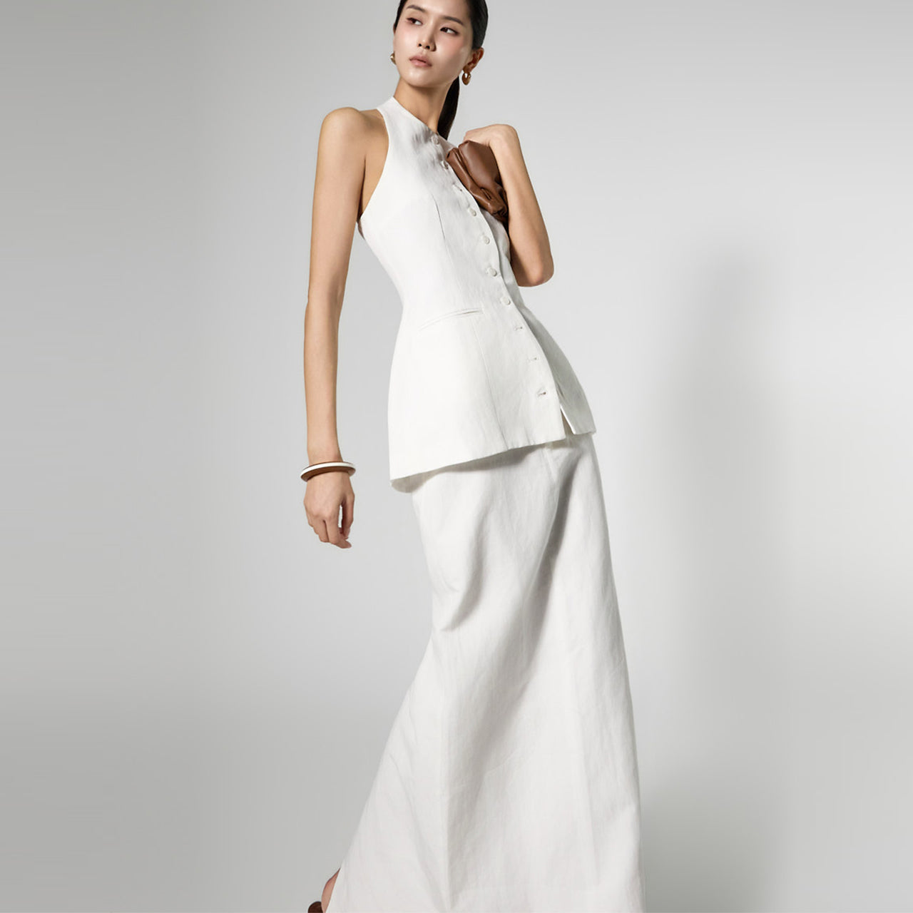 D5528 Halter Vest Two-Piece Set