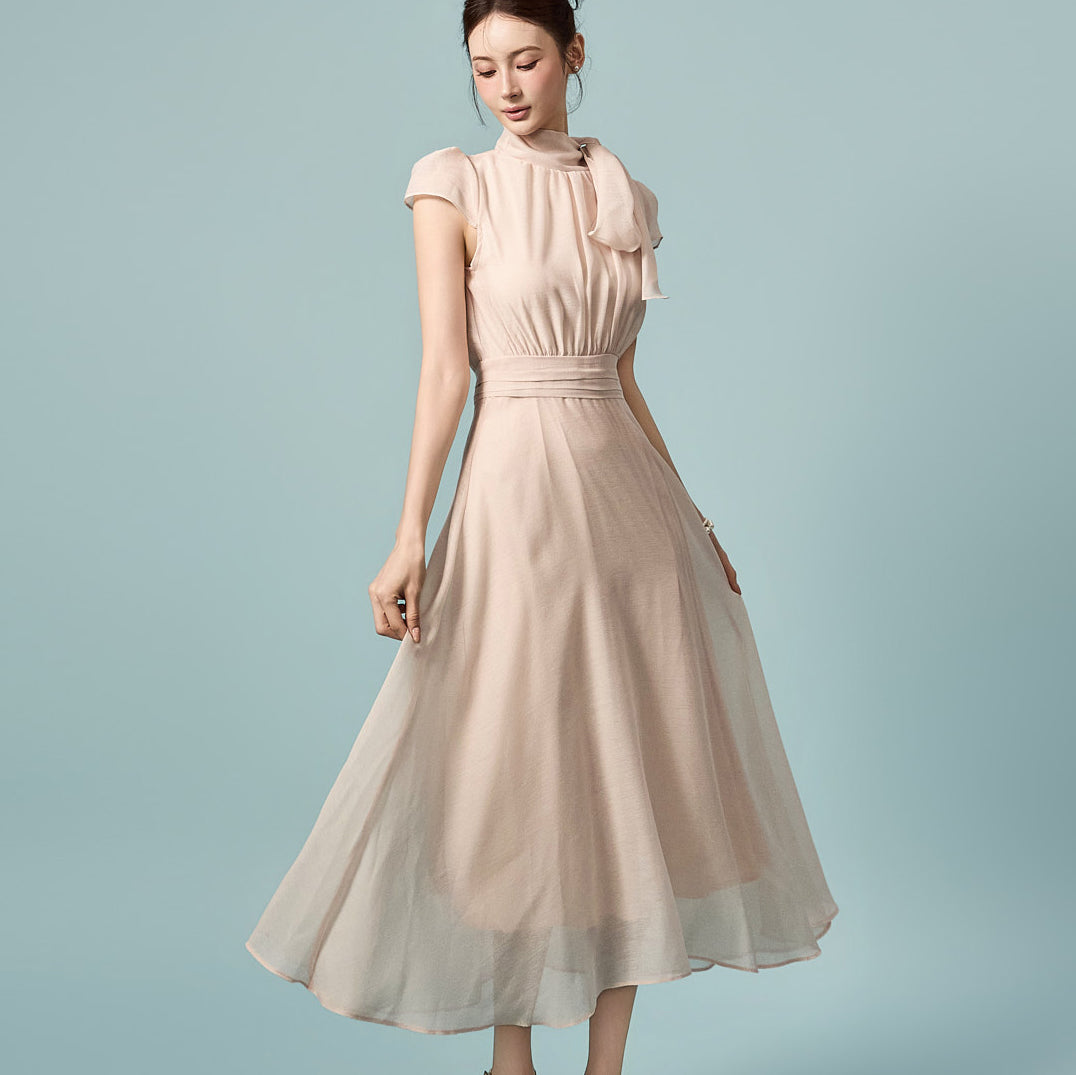 D5598 Scarf Flare Dress