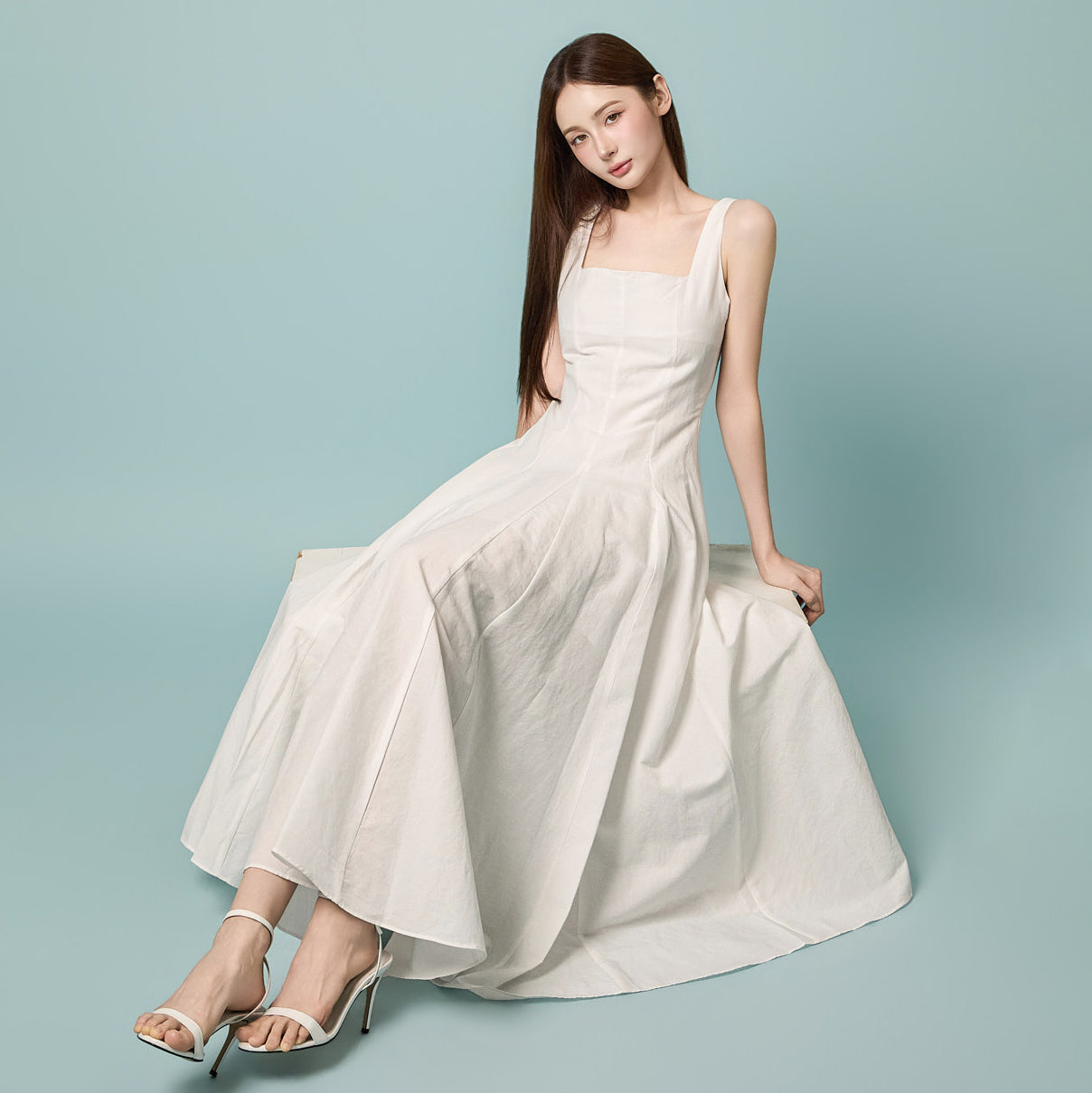 D5630 Linen Flare Dress