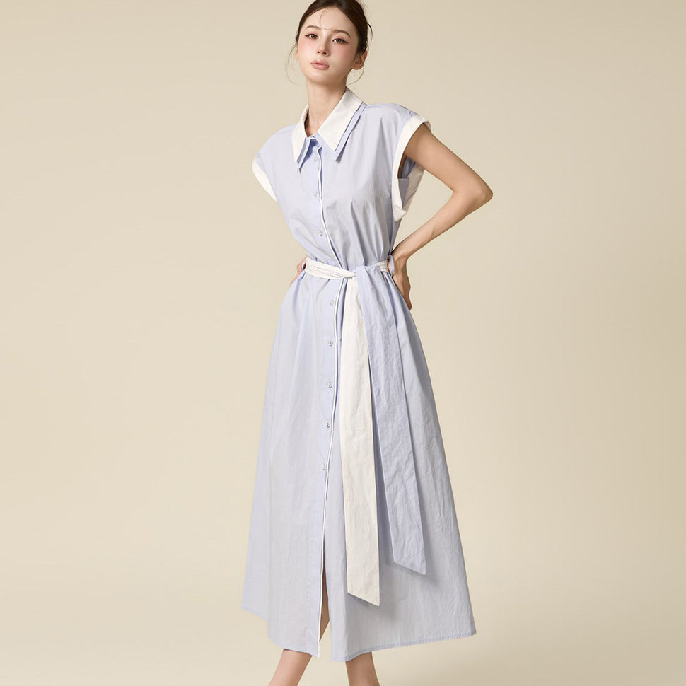 D5680 Belted Shirts Dress