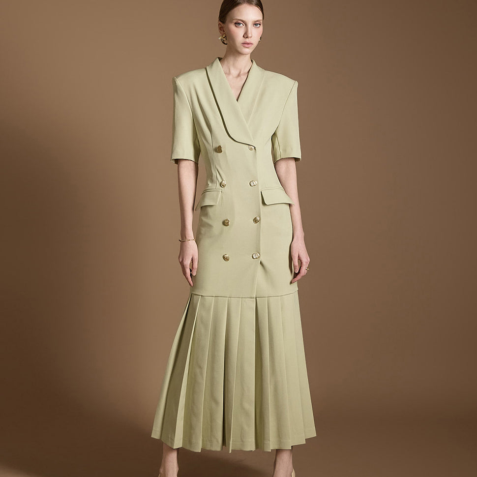 D9523 Shawl Collar Dress