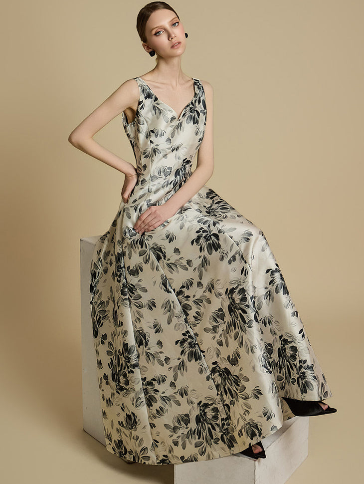 D9538 Floral Patterned Dress