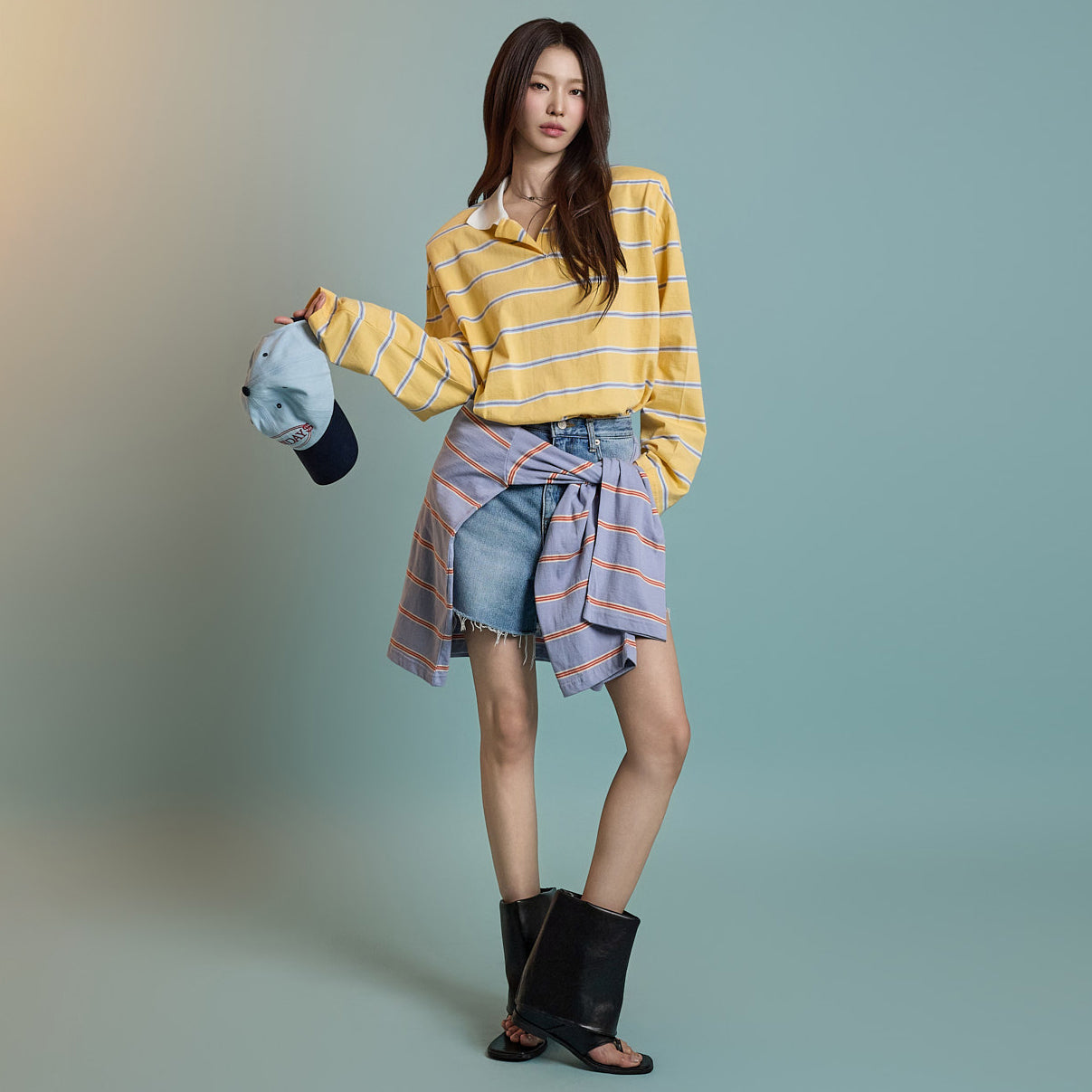 E3770 Collar Stripe Top
