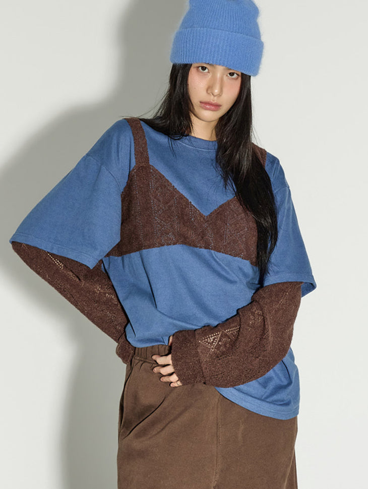E4069 Bustier Layered T-Shirt