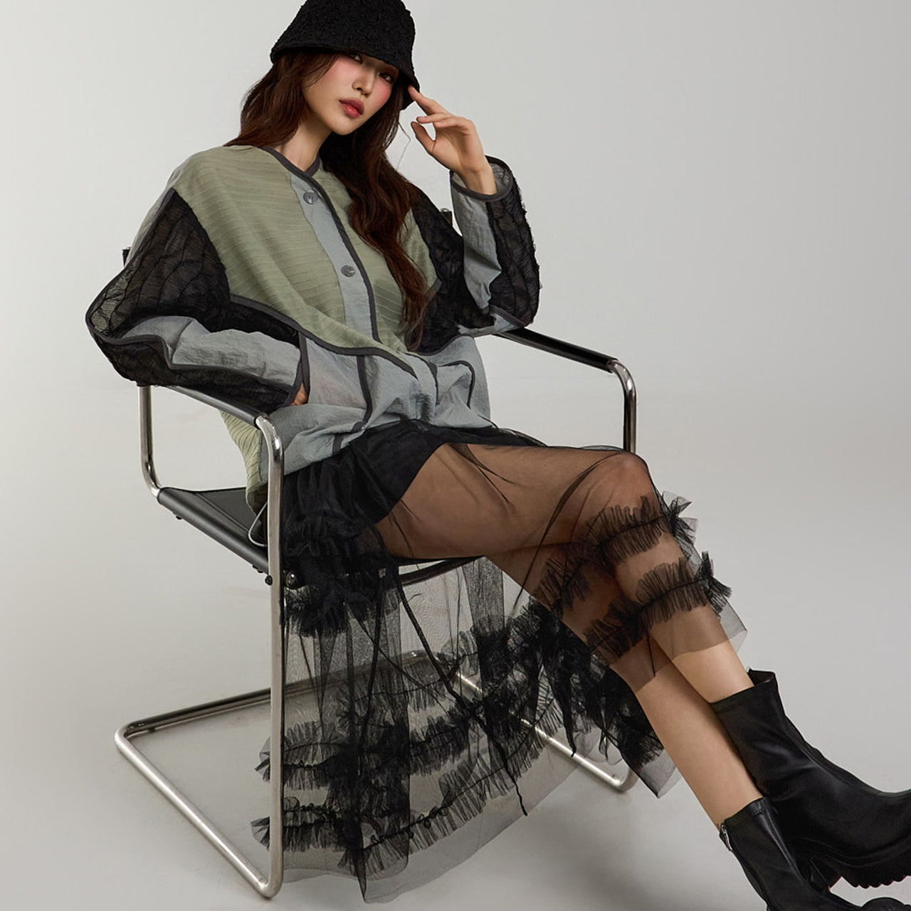 J2695 String Collarless Jacket