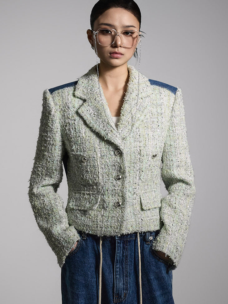 J2714 Tweed Denim Jacket