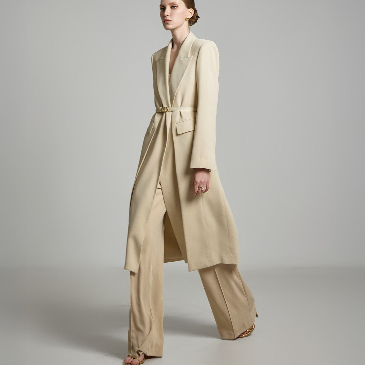 J2726 Long Jacket with Belt