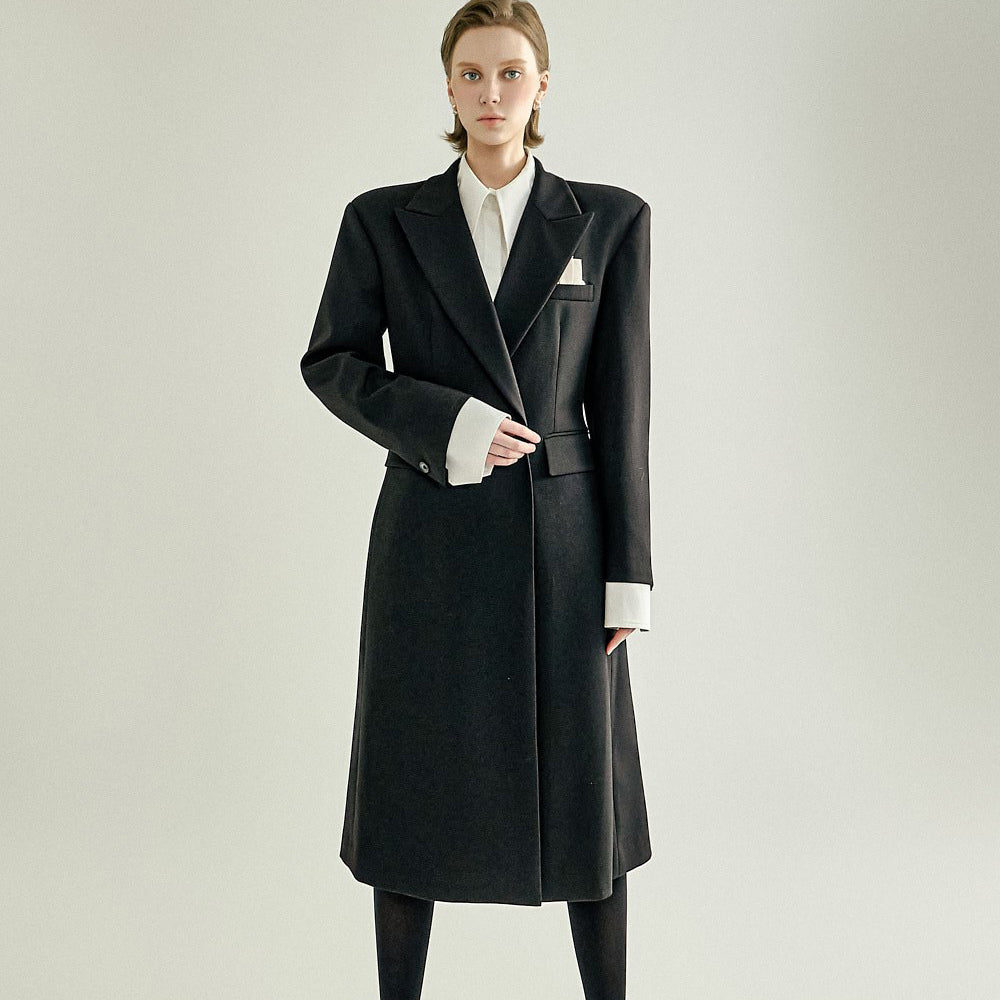 J3276 Lapel Tailored Long Jacket