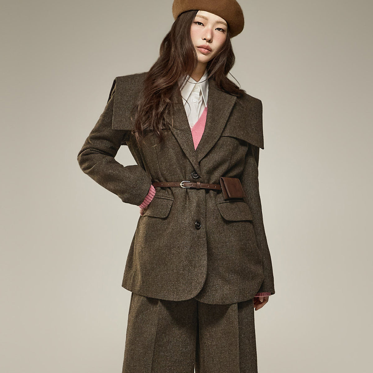 J3347 Cape Wool Jacket