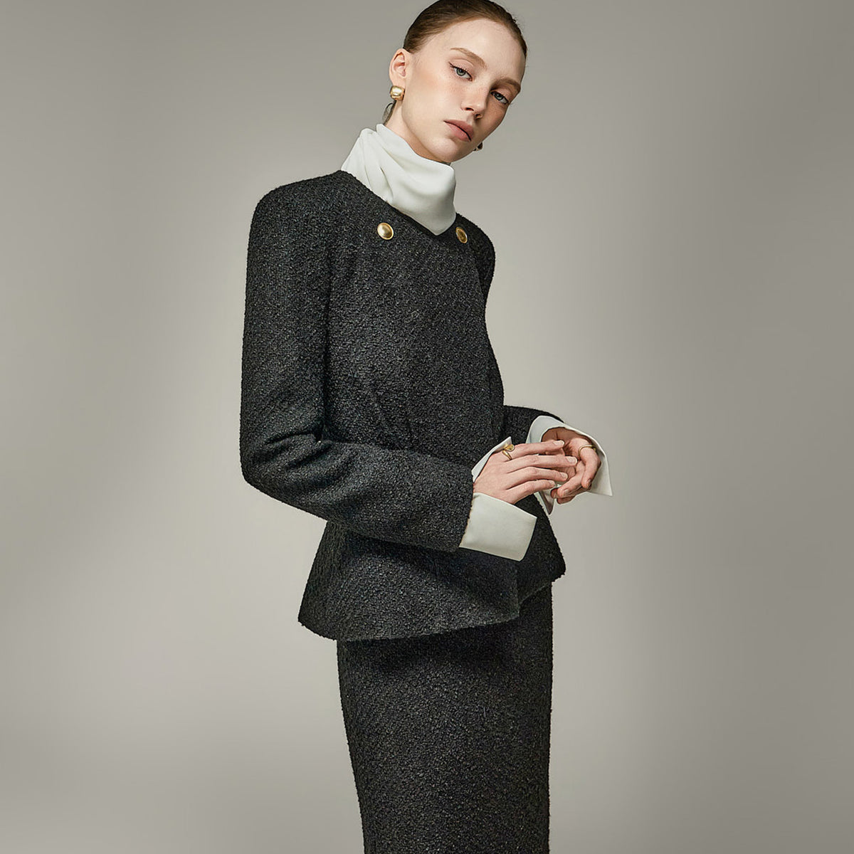 J3354 Wool Button Jacket