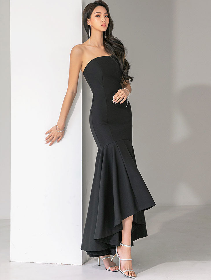 D9327 Tube top Mermaid Unbalance Dress