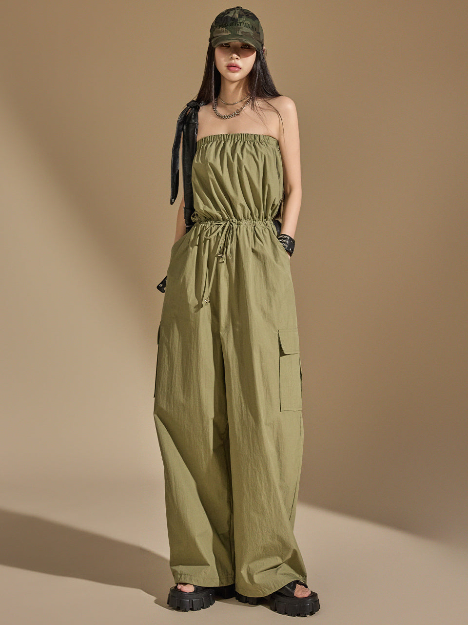 JS042 Tube Top Jumpsuit