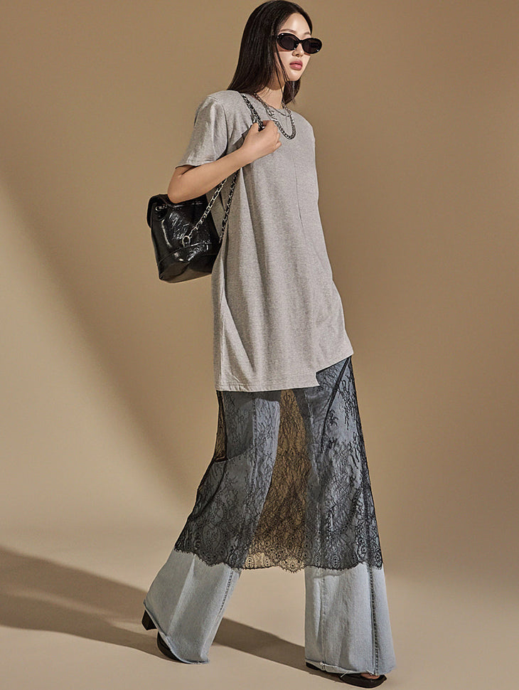 D5037 Slit Lace Dress