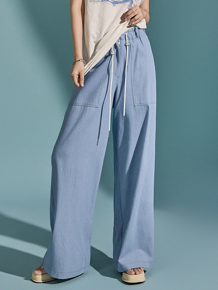 P3191 Drawstring Denim Pants