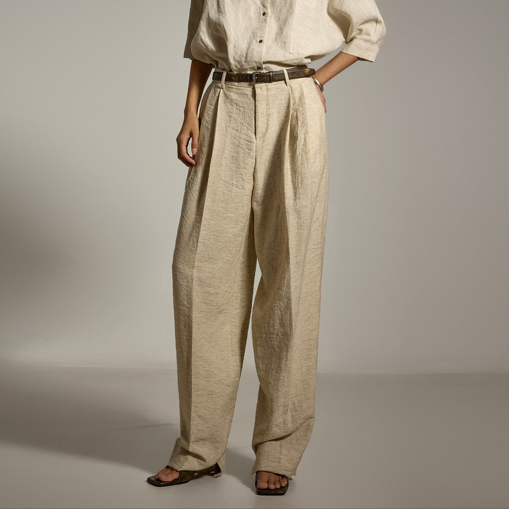 P3517 Pintuck Slit Pants