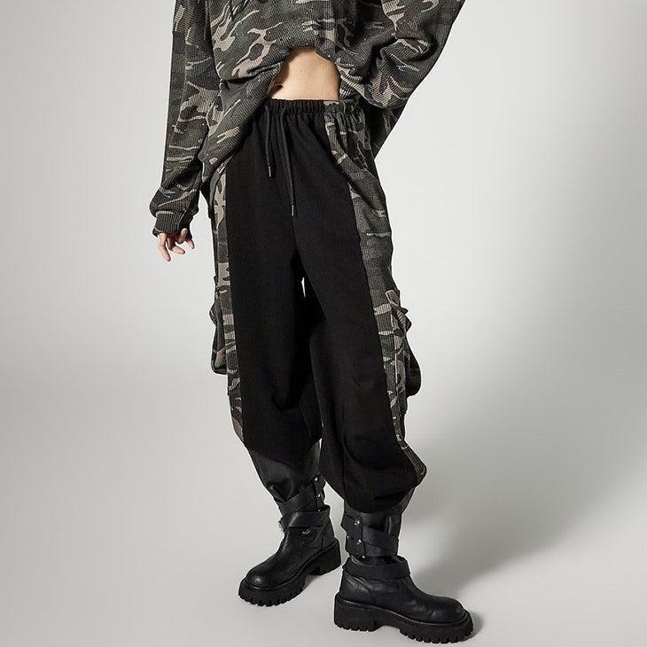 P3753 Camouflage Contrast Sweat Pants