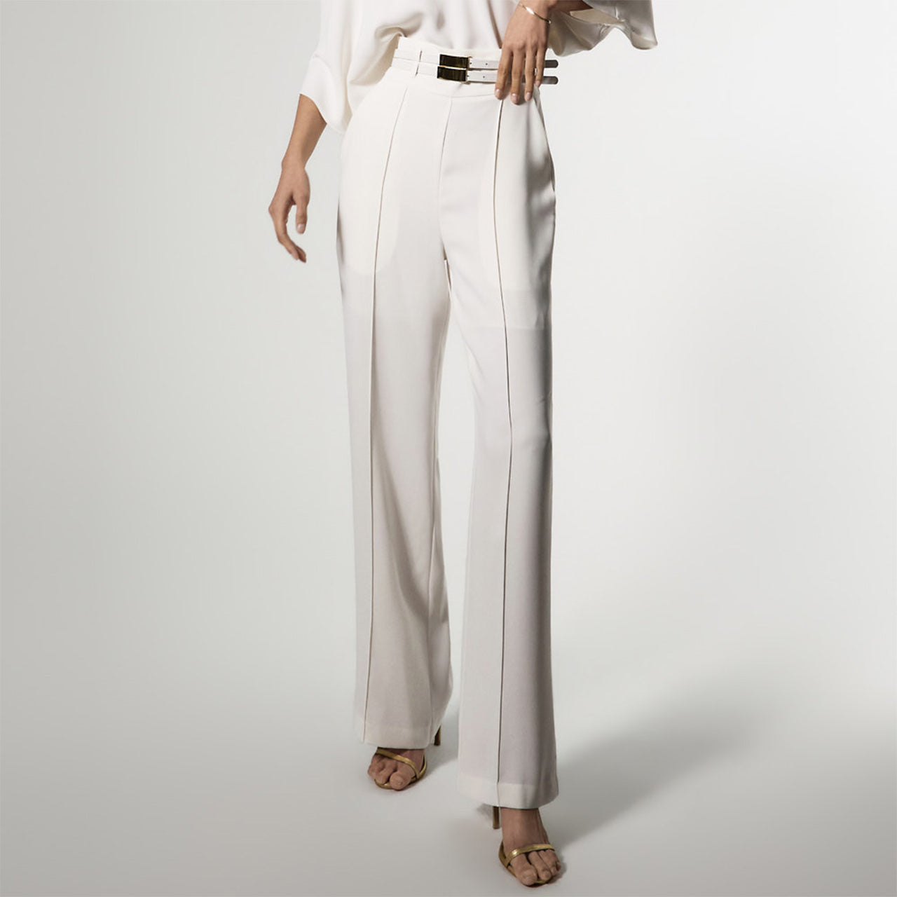 P3784 Pintuck Slacks witrh Belt