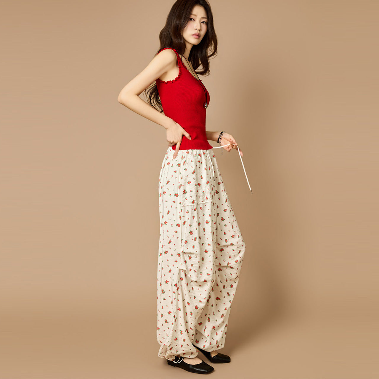 P3834 Flower Wide Pants
