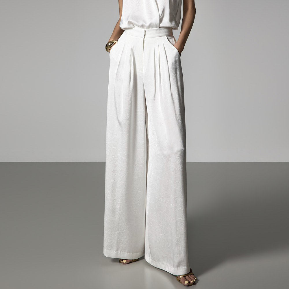P3842 Satin Wide Slacks