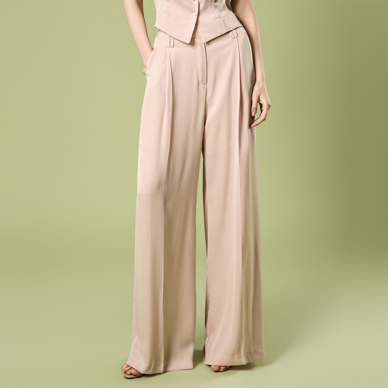 P3849 Satin Wide Slacks