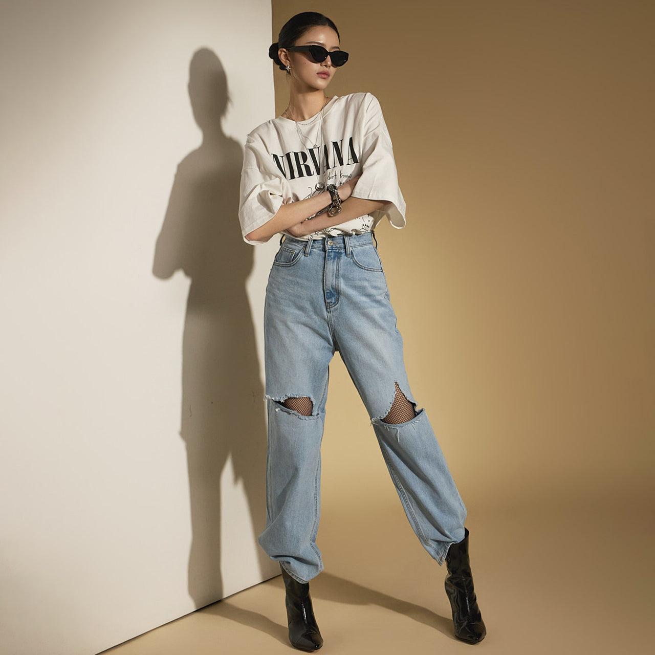 PJ555 Cut-off Jeans