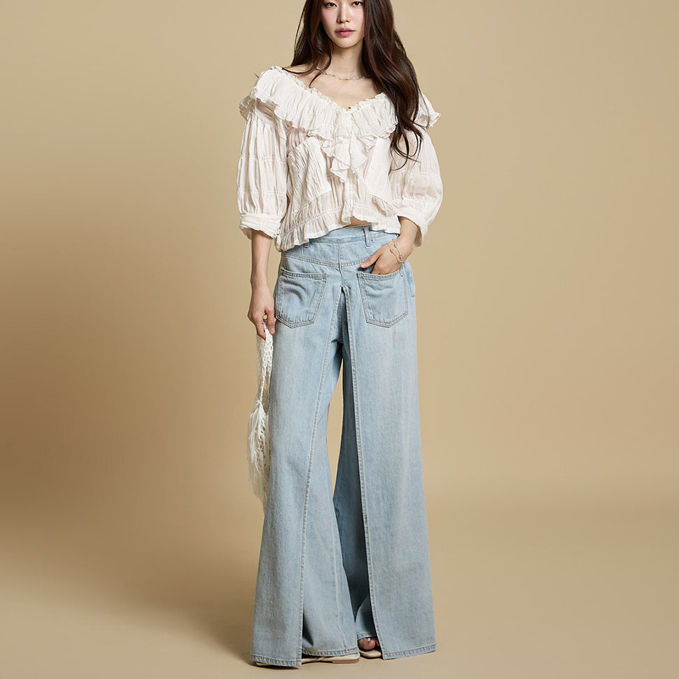 PJ583 Wide Wrap Jeans