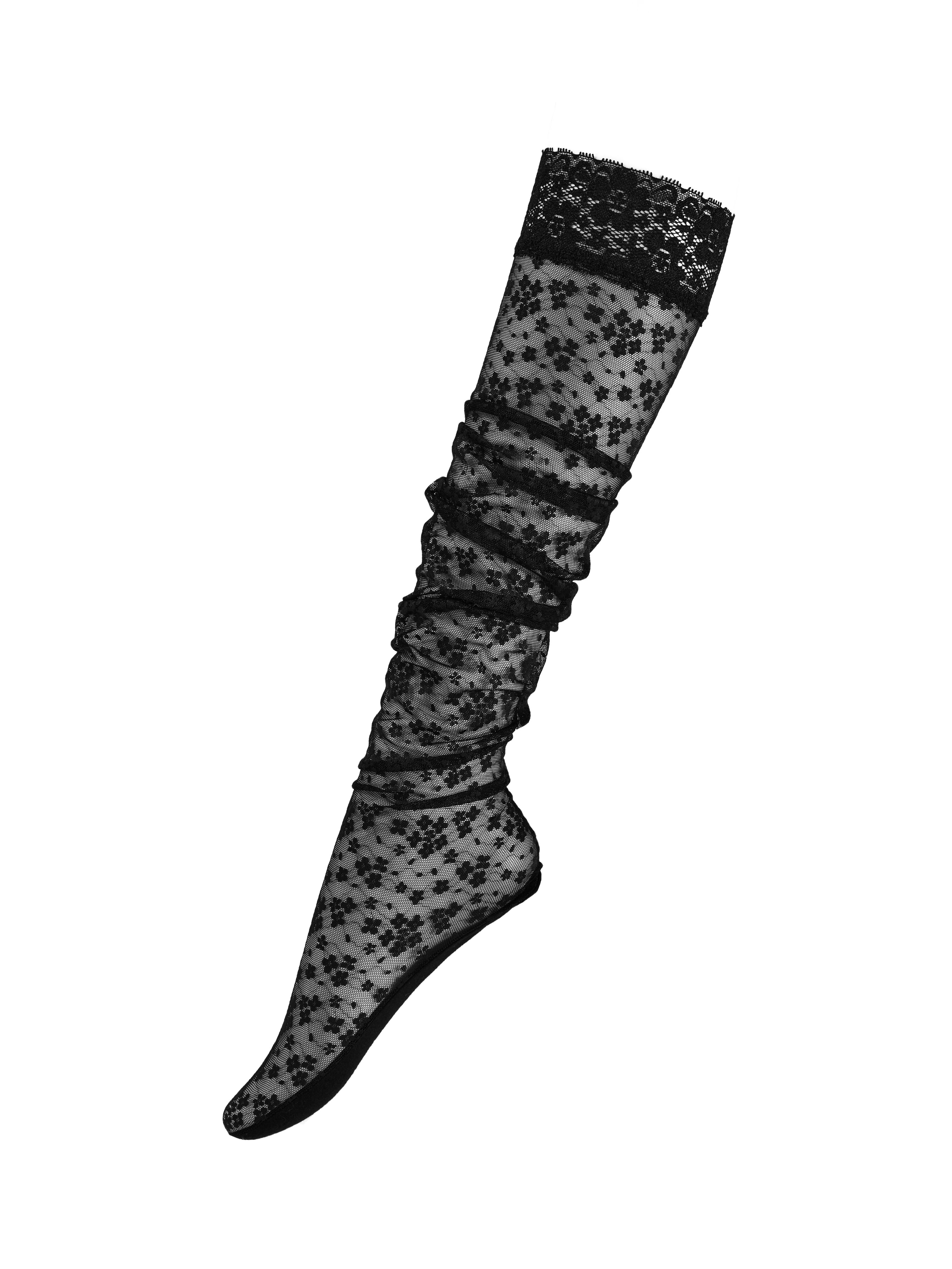 RE-334 Sheer Pattern Knee Socks