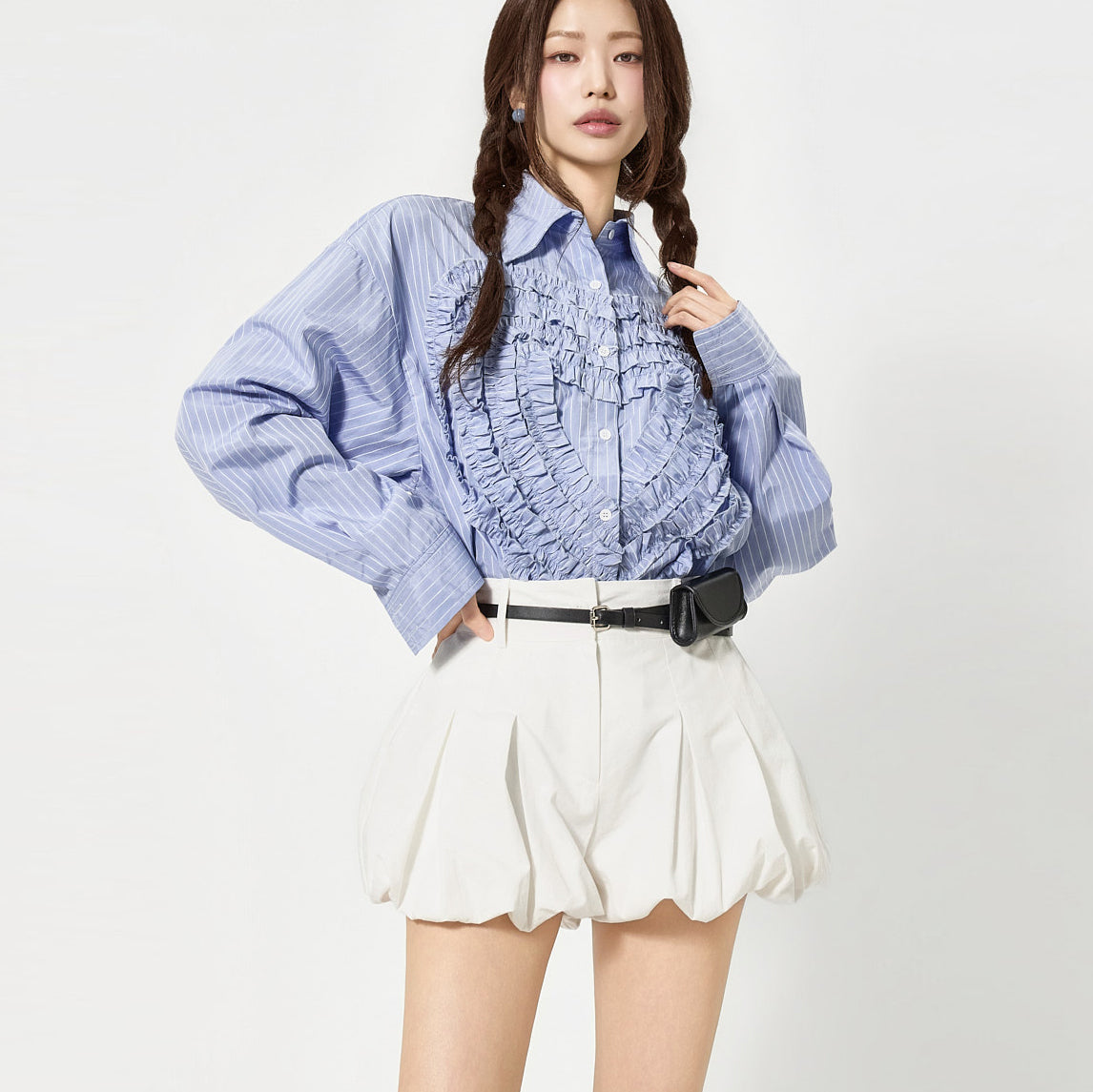 S853 Heart Frill Shirts