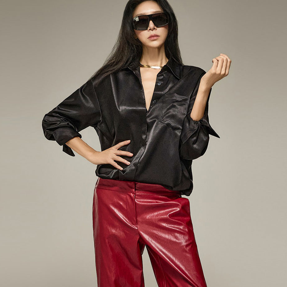 S935 Satin Collar ShirtS