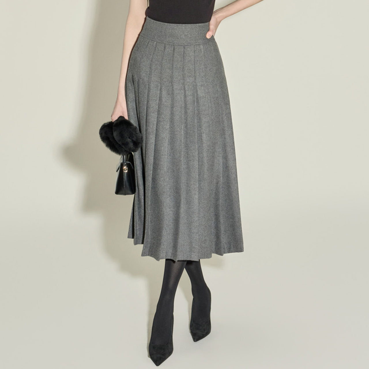 SK2387 Herringbone Pleats Skirt