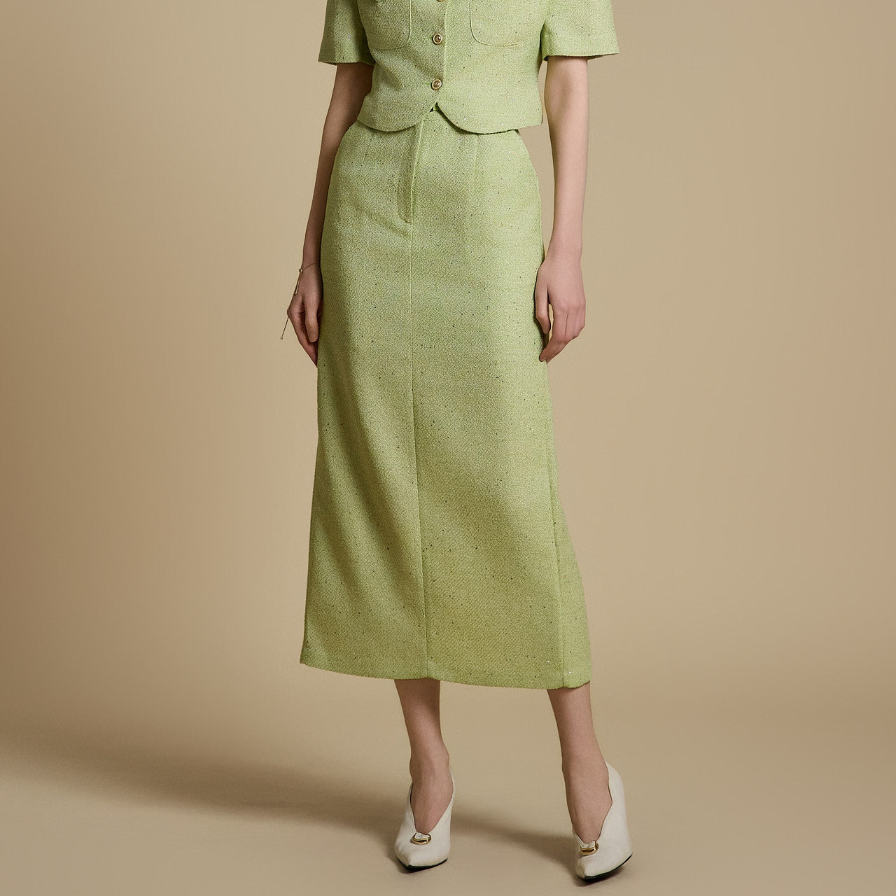 SK2980 Tweed Skirt with Belt