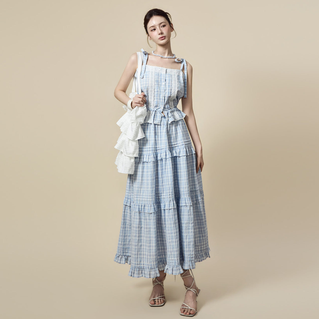 SK3218 Check Frill Skirt