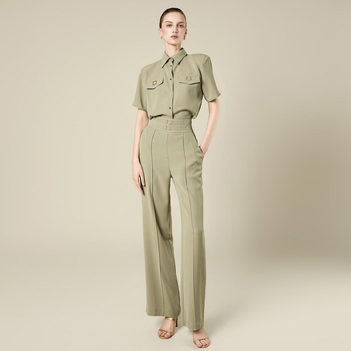 TP2423 Blouse and Slacks Set