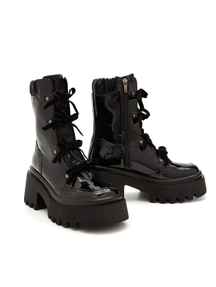 AR-3227 Patent Effect Leather Ribbon<br>High Boots