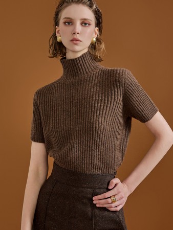 E3161 羊毛整衣短袖针织衫 Korea