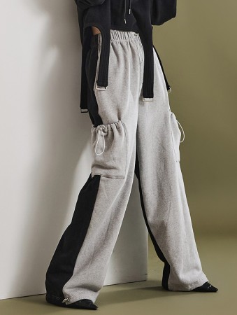 P2995 配色抓绒内衬可弯曲运动裤 Korea