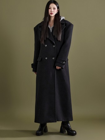 J2131 羊毛标准双层长大衣 Korea
