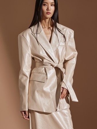 J2236 光面皮革单夹克（肩带套装） Korea