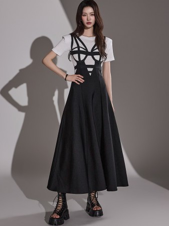 D9479 線 連衣裙 Korea