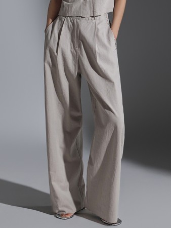 P3157 褶裥斜纹布裤 Korea