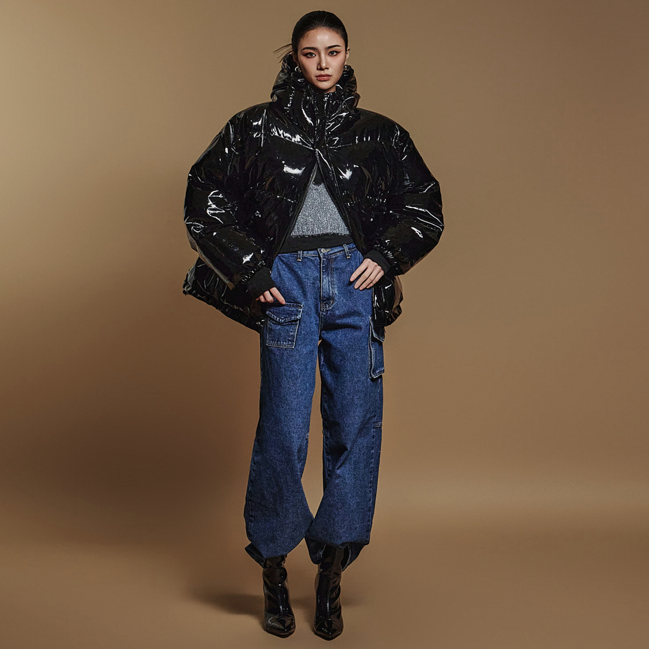 J2508 亮面夹棉夹克