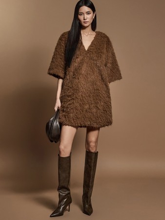 D9511 圈圈呢迷你连衣裙 Korea