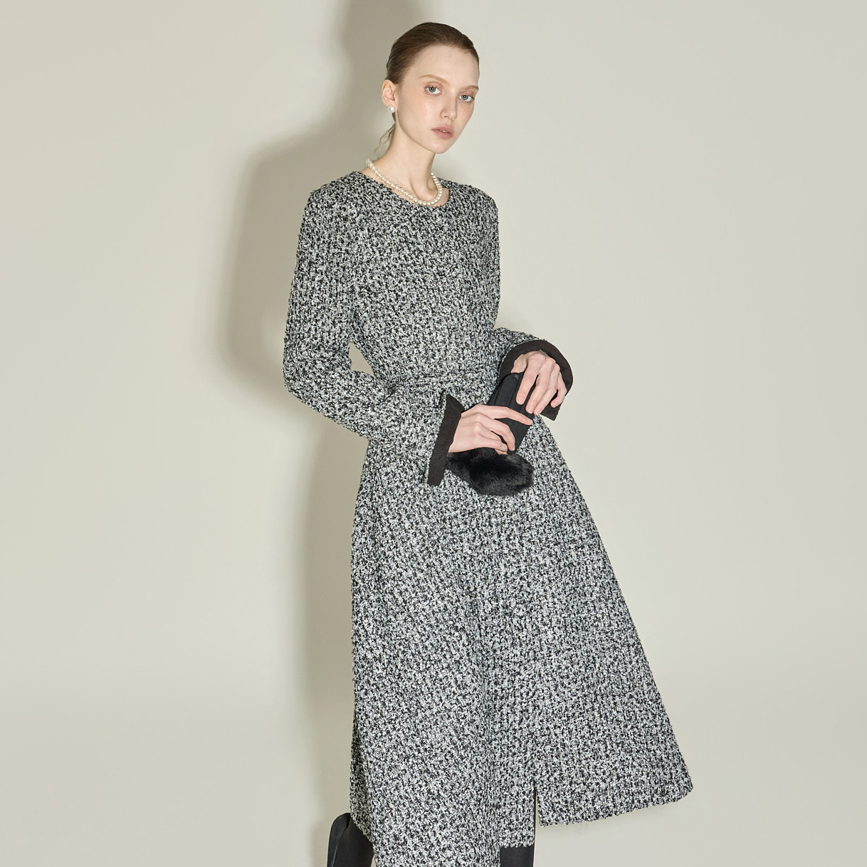 D5431 腰帶 组合 百褶 連衣裙