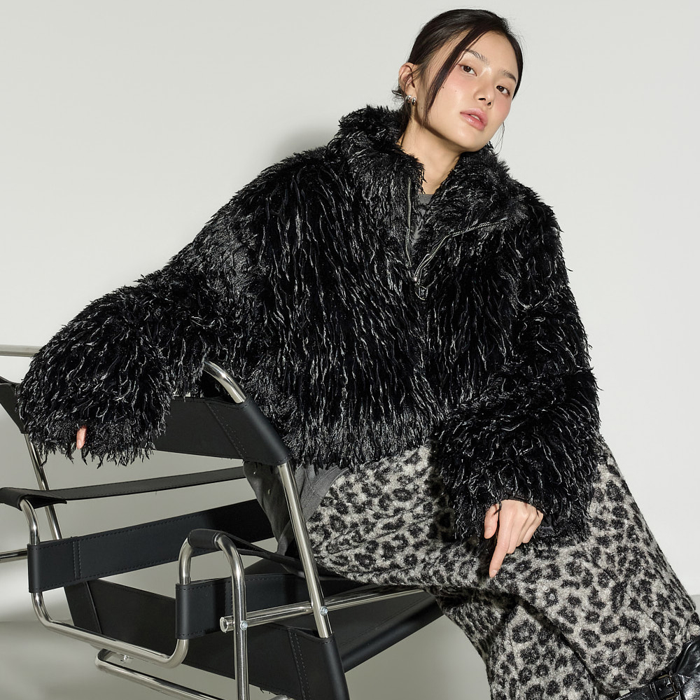 J3052 皮草 防风 毛衣外套