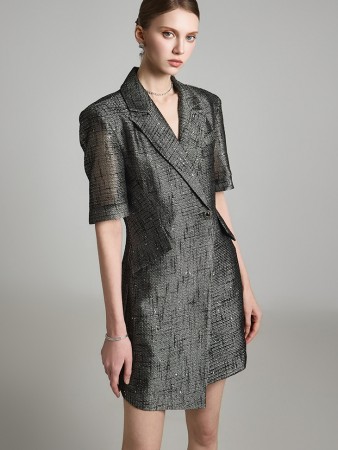 D5213 闪亮的 微型 連衣裙 Korea