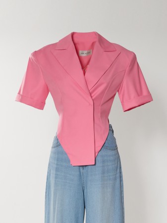 J9239 细褶方形开叉中长款夹克 Korea