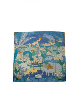 AS-1680 羊毛丝绸动物图案围巾 Korea