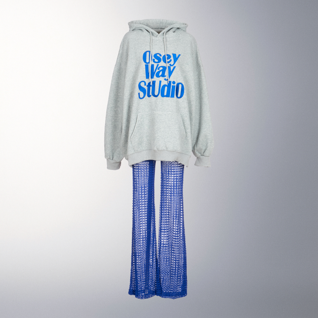 P9140 蕾丝透视配色长裤