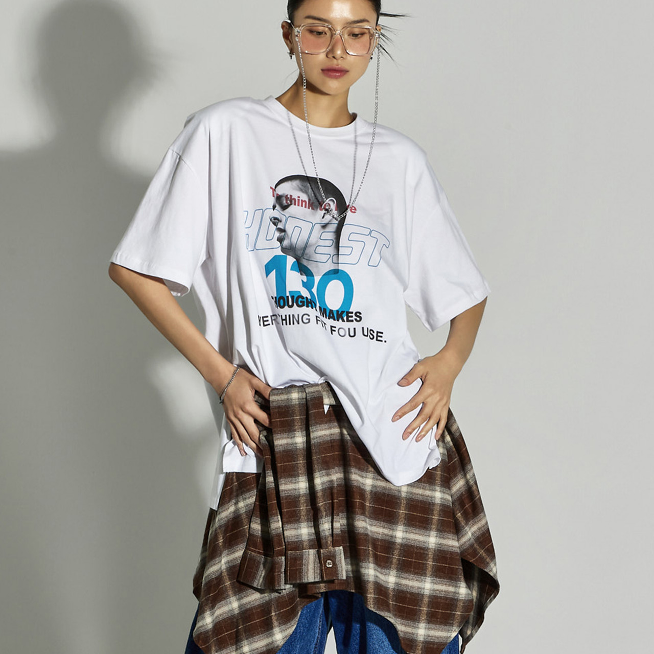 E4012 印刷垫肩上衣